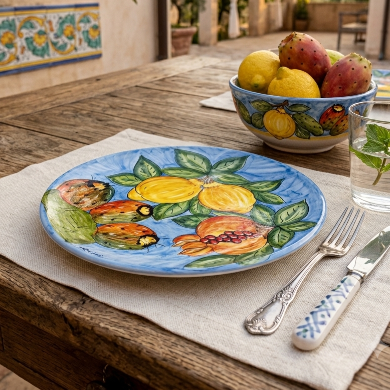 sicilian ceramic plate for table