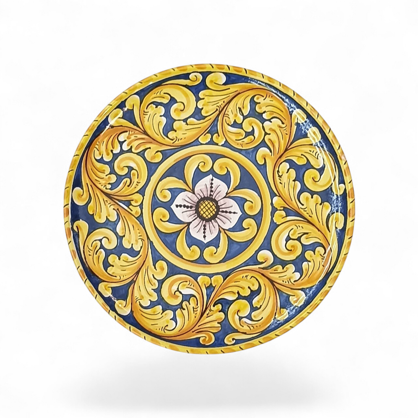 hand-decorated ceramic plate for the table