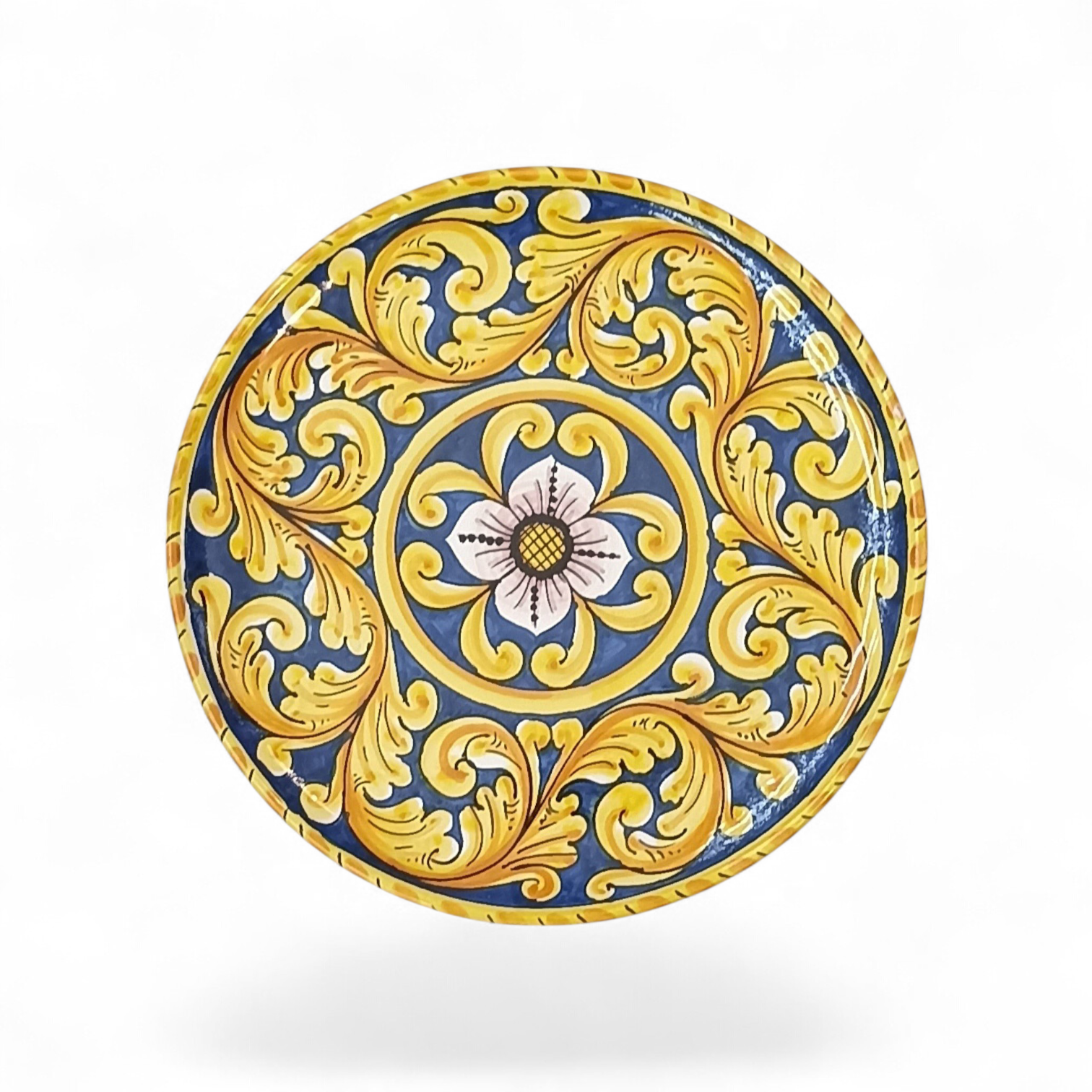 hand-decorated ceramic plate for the table