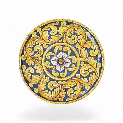 hand-decorated ceramic plate for the table