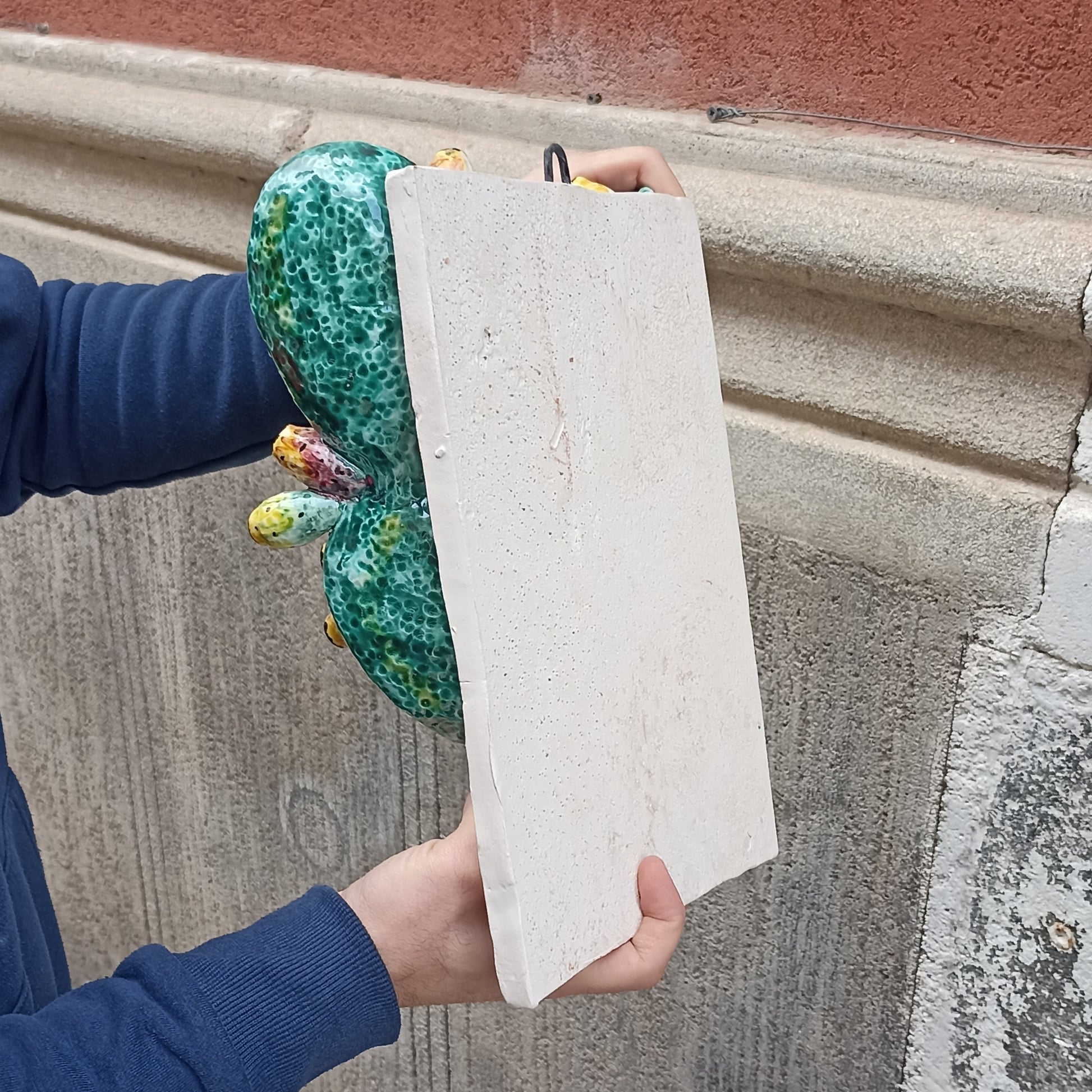 cactus artigianale in maiolica di sicilia