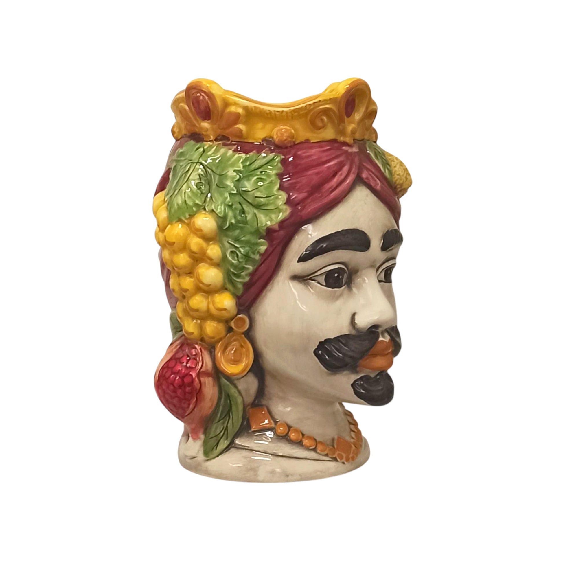 testa moro uomo in ceramica caltagirone