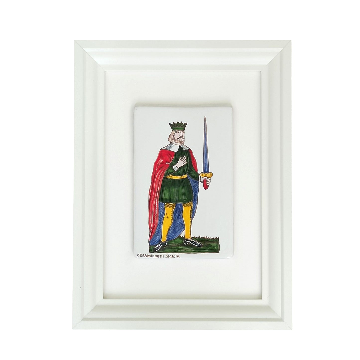 re di spade in ceramica siciliana