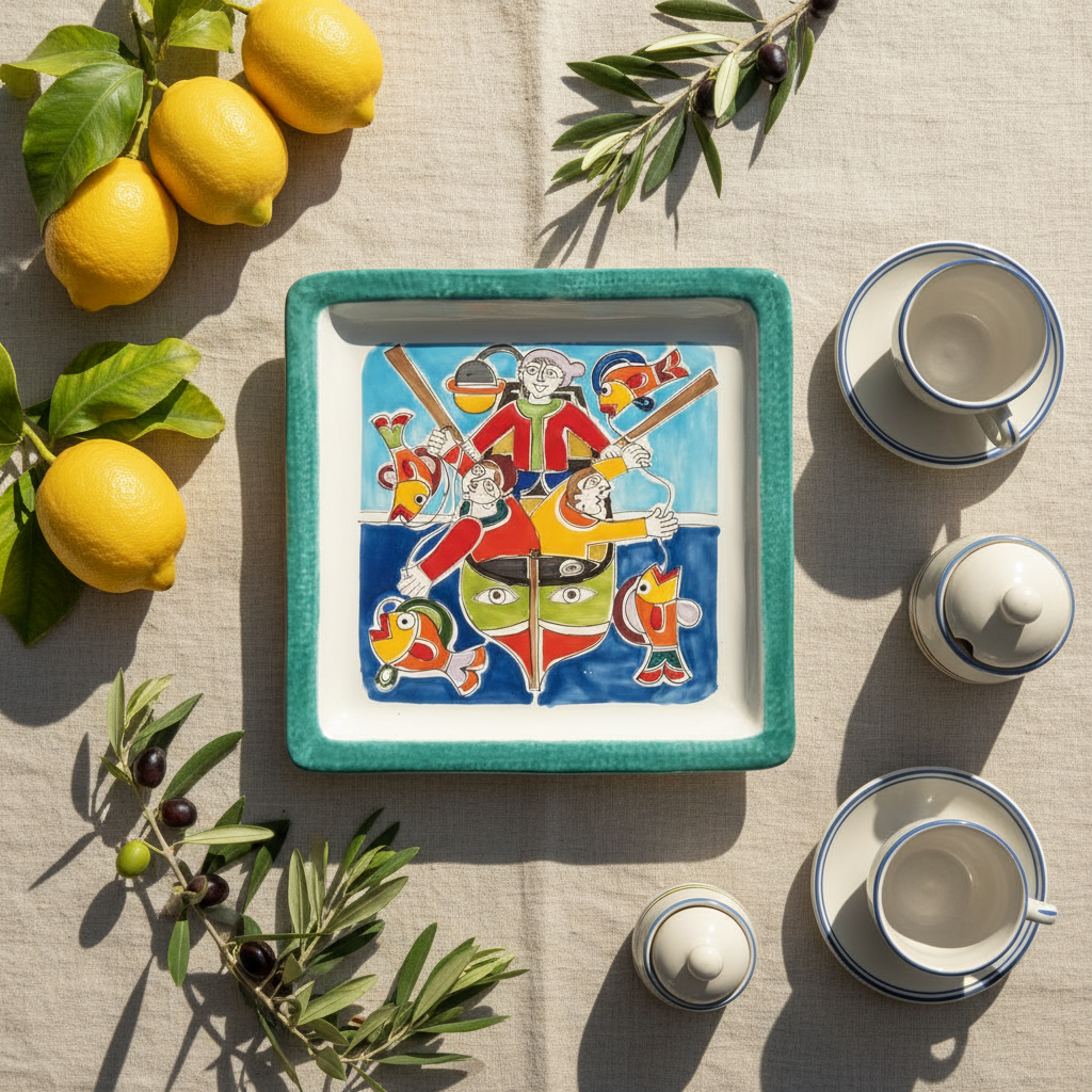 Vassoio quadrato Ceramica de Simone 