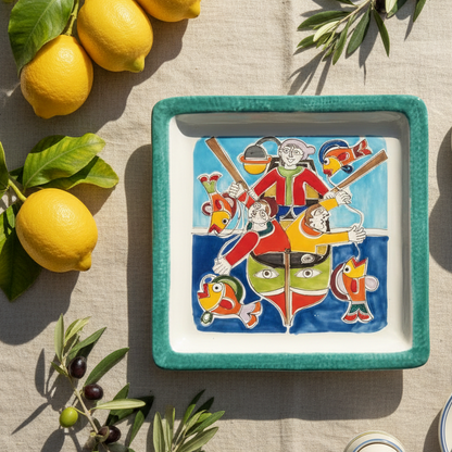 Piatto quadrato di ceramica de Simone 