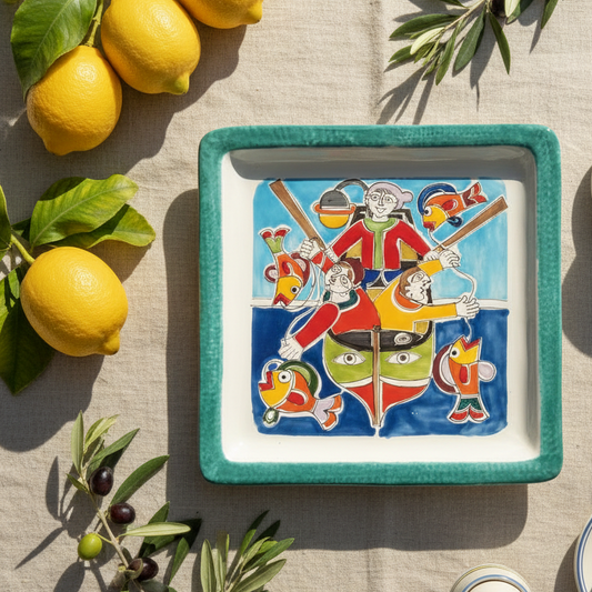 Piatto quadrato di ceramica de Simone 