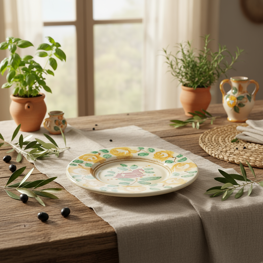 Piatto Artigianale 35cm in Ceramica Siciliana di Santo Stefano di Camastra