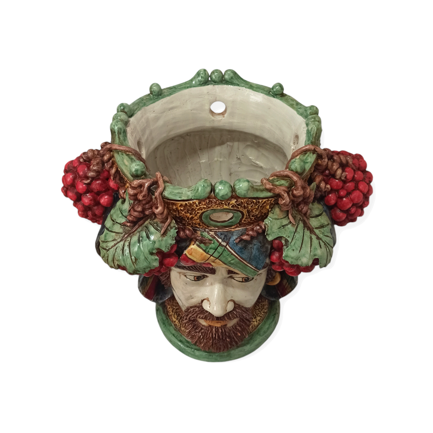 Ceramic Moor's Heads "Red Grapes"