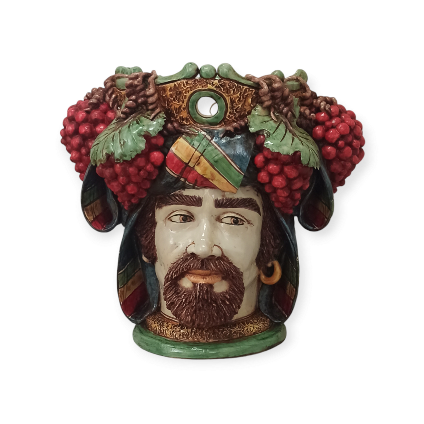 Ceramic Moor's Heads "Red Grapes"