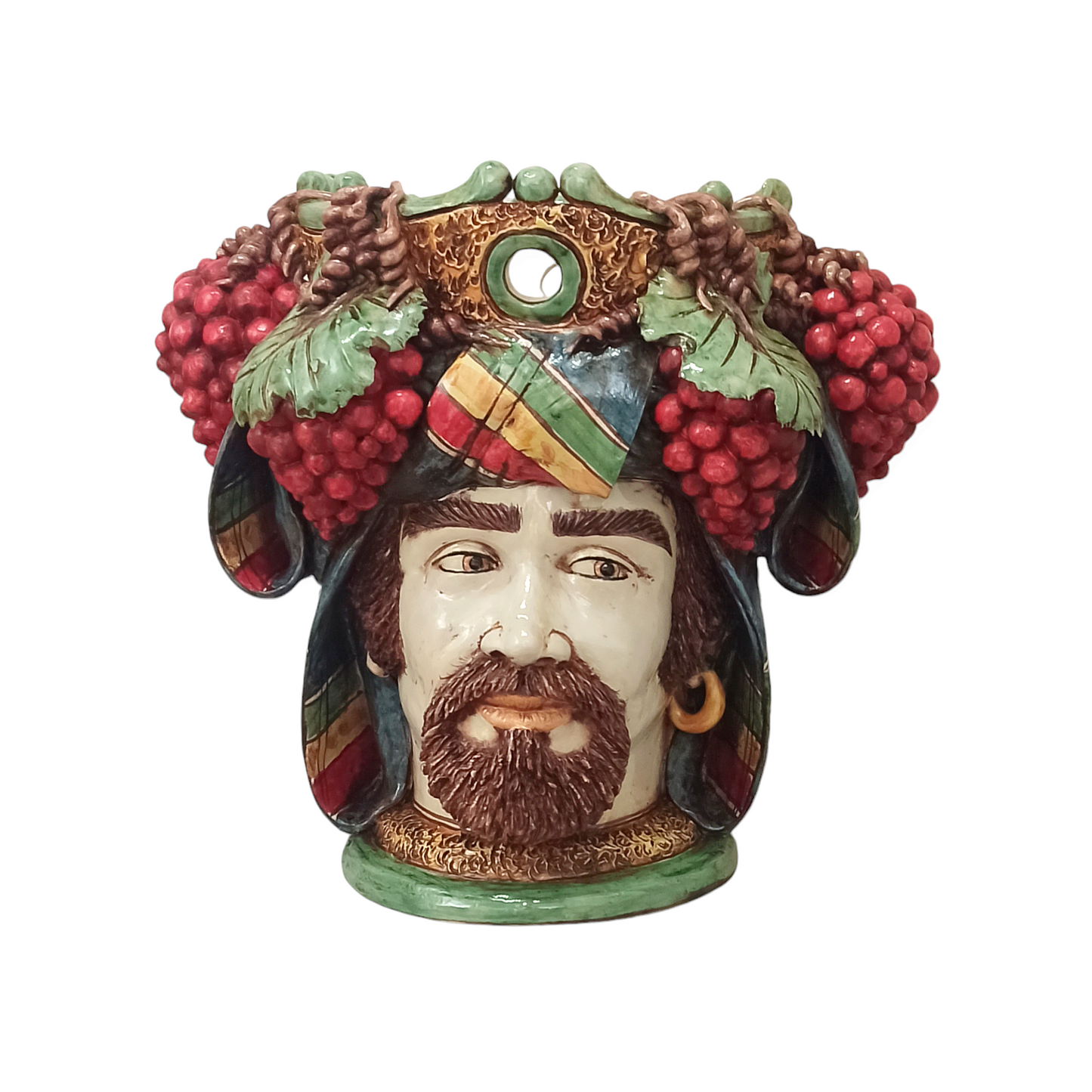 Ceramic Moor's Heads "Red Grapes"
