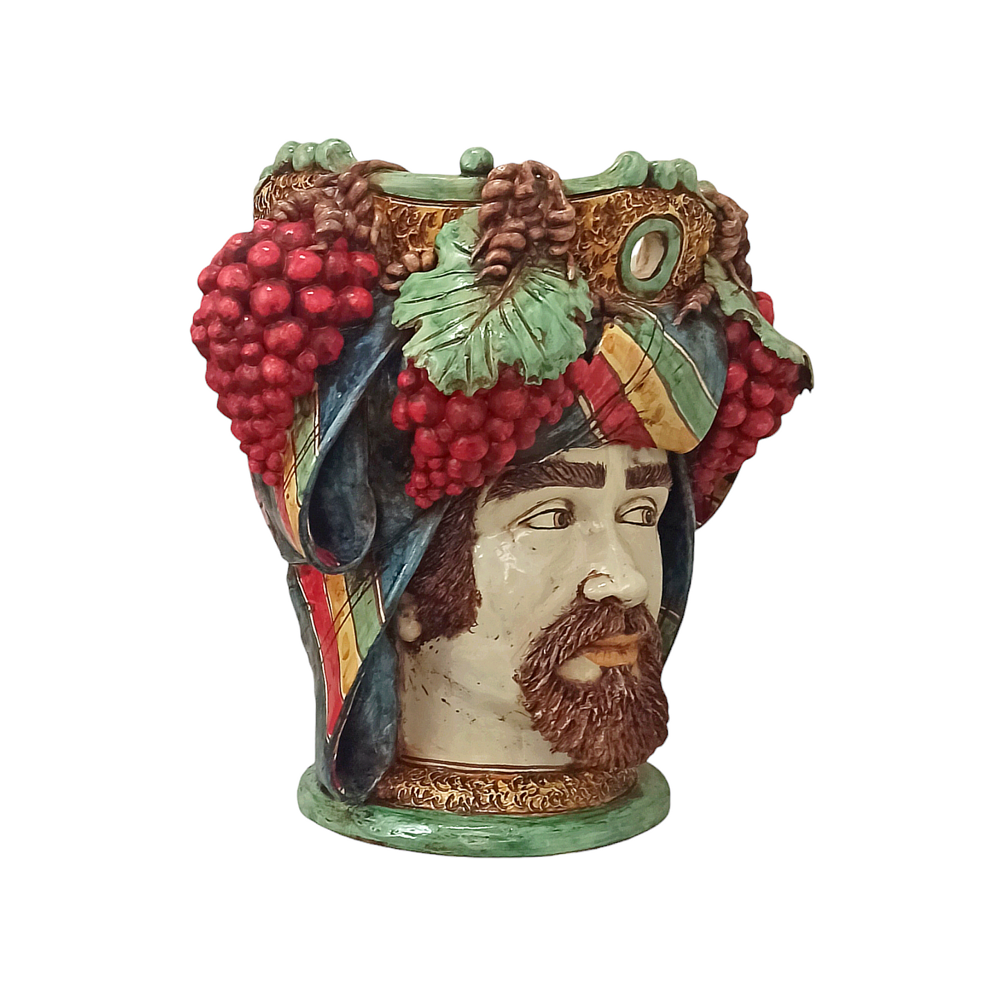 Ceramic Moor's Heads "Red Grapes"