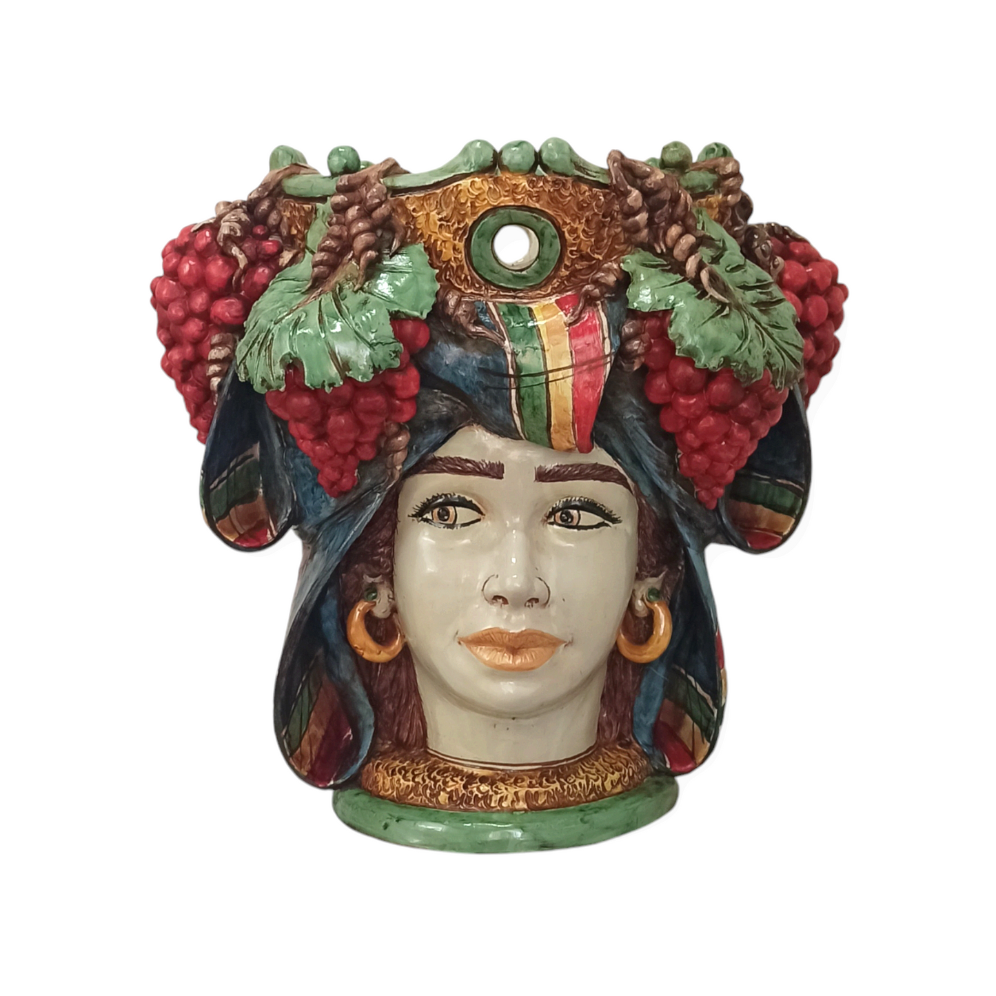 Ceramic Moor's Heads "Red Grapes"