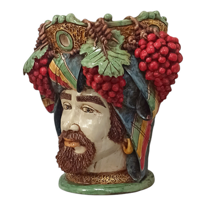 Ceramic Moor's Heads "Red Grapes"