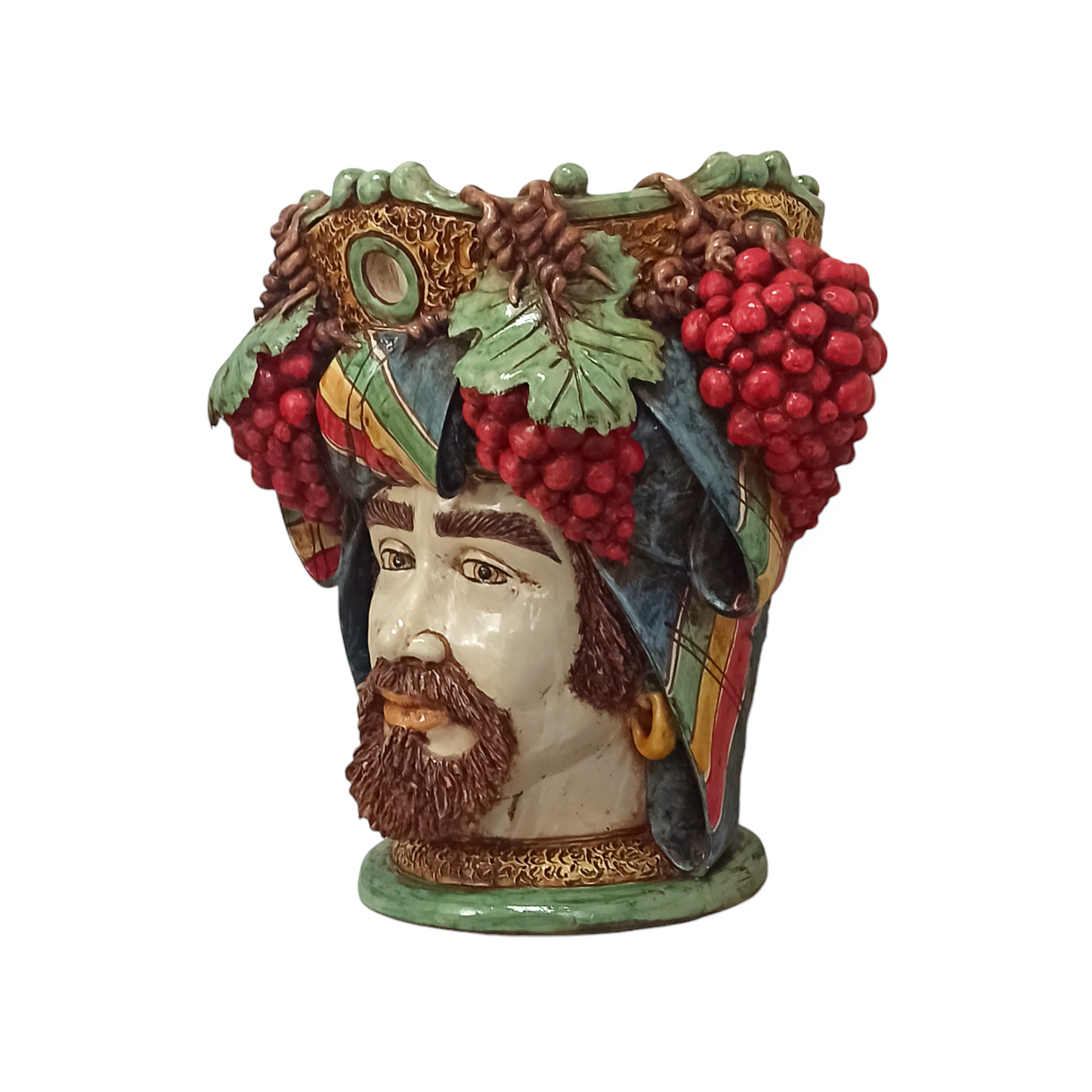 Ceramic Moor's Heads "Red Grapes"