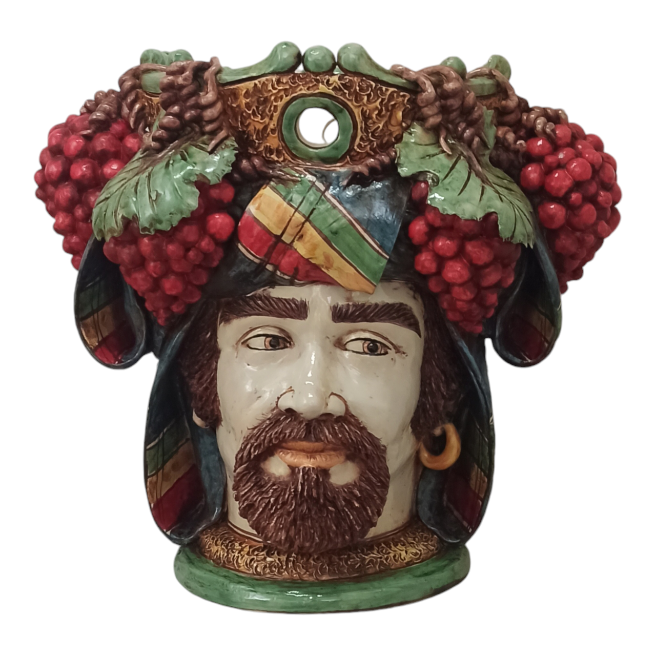 Ceramic Moor's Heads "Red Grapes"