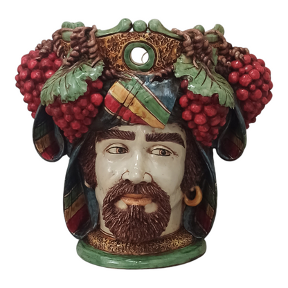 Ceramic Moor's Heads "Red Grapes"