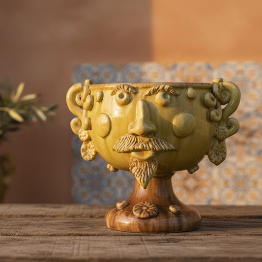 Testa Antropomorfa in Ceramica Artistica Siciliana di Santo Stefano di Camastra