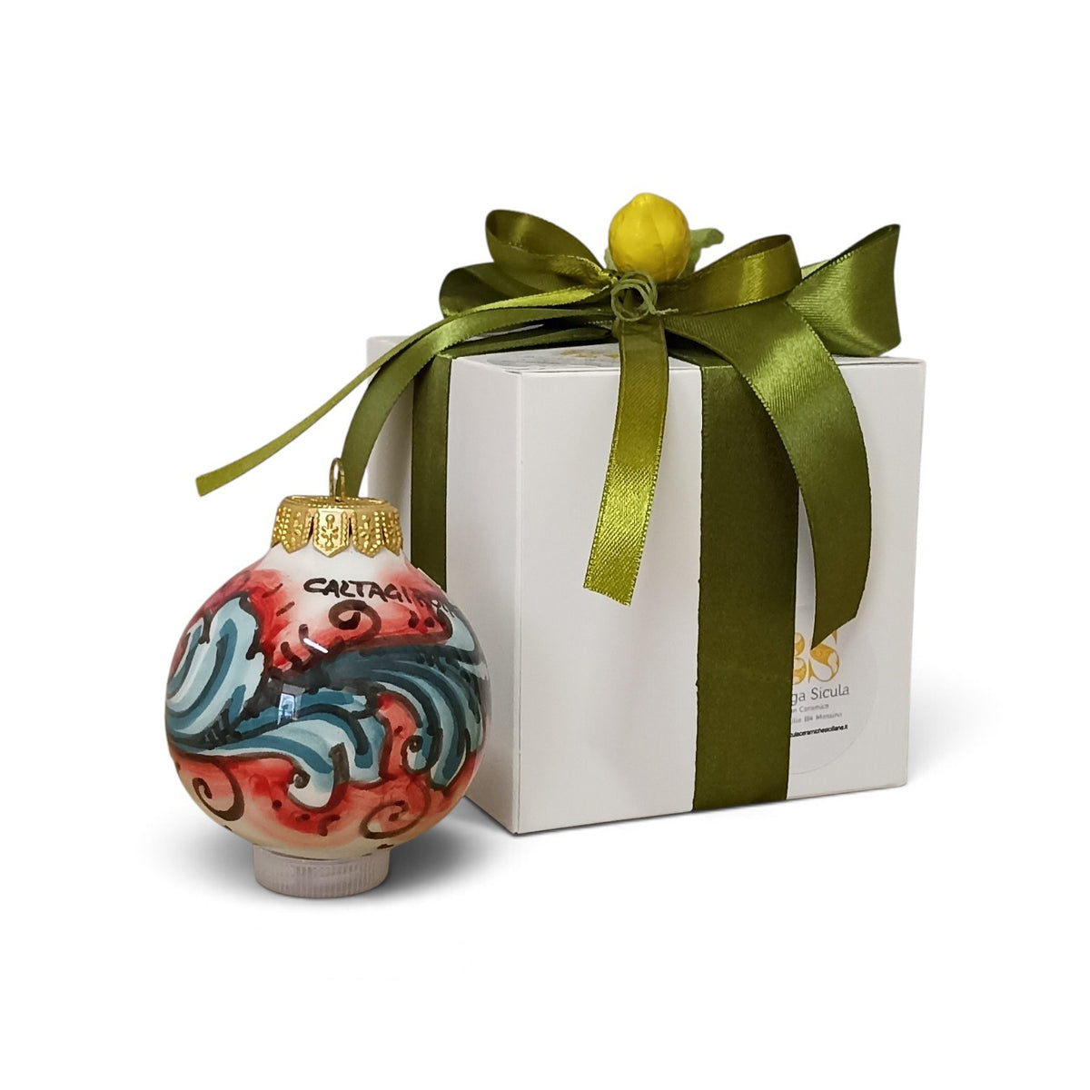 christmas tree decoration in sicilian ceramic