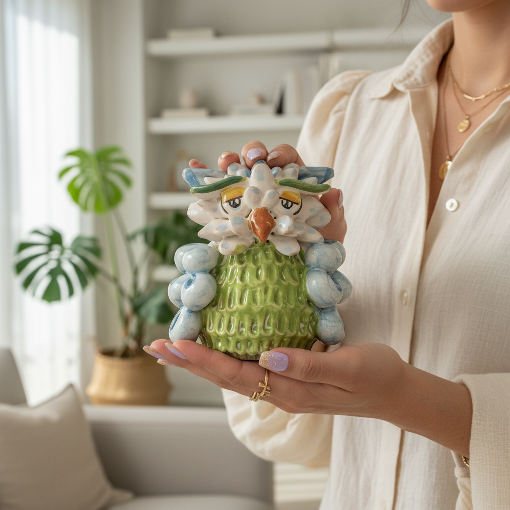 Sicilian Ceramic Owl from Caltagirone - Various Decorations