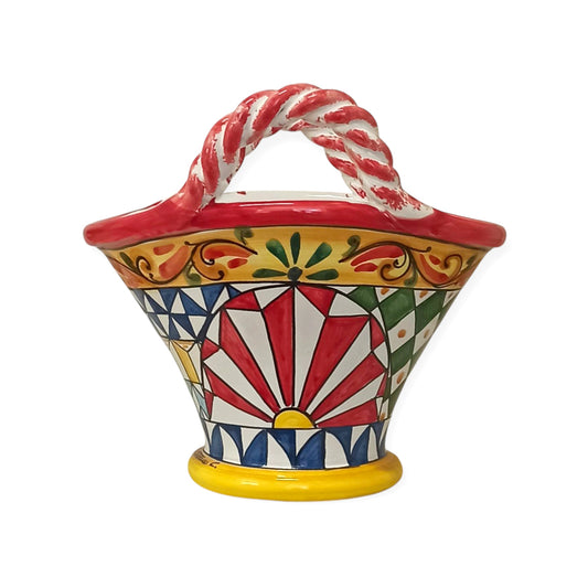 porta piante coffa in  ceramica siciliana 