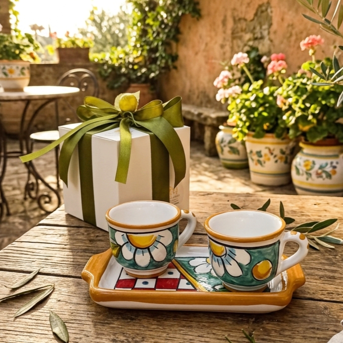 coffee cup in siciian ceramic