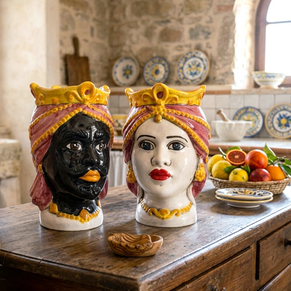 teste siciliane di moro di caltagirone