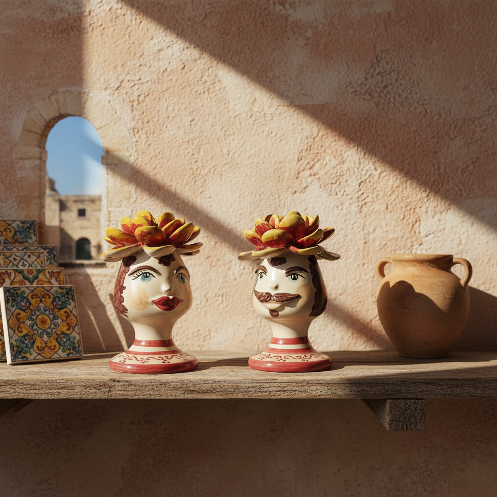 teste di moro maiolica originale caltagirone