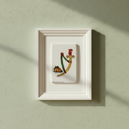 Cornice Carta Siciliana in Ceramica Siciliana - Asso di Spade
