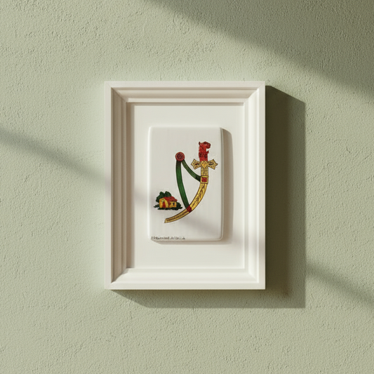 Cornice Carta Siciliana in Ceramica Siciliana - Asso di Spade