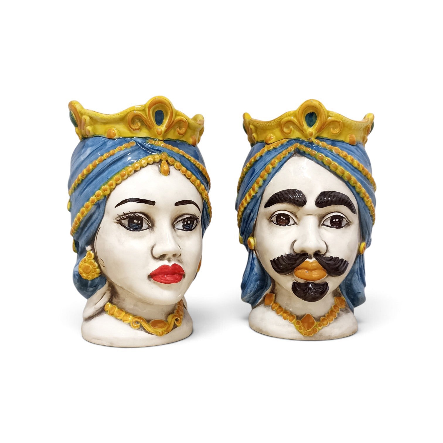 couple sicilian vase moors head