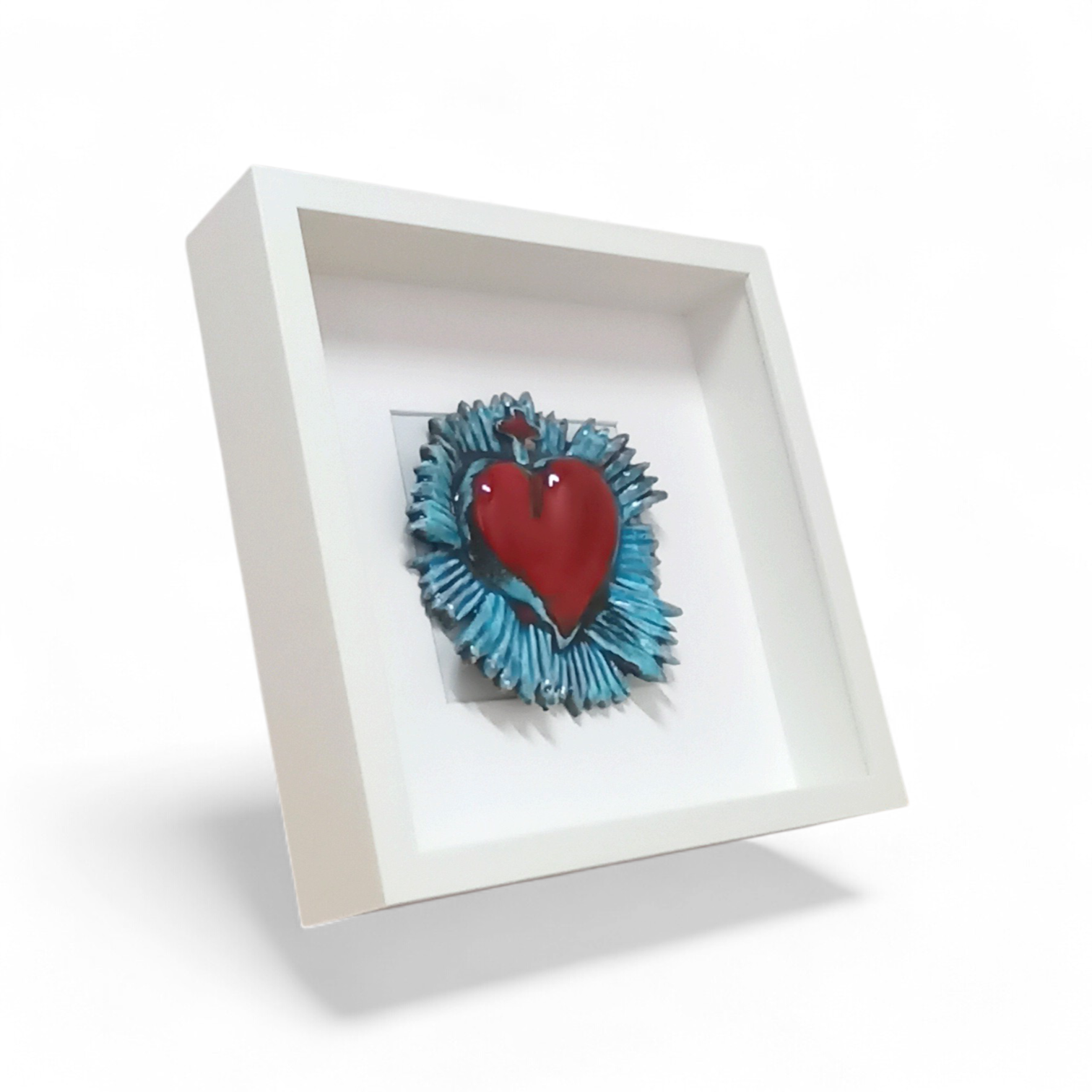 cuore sacro in maiolica