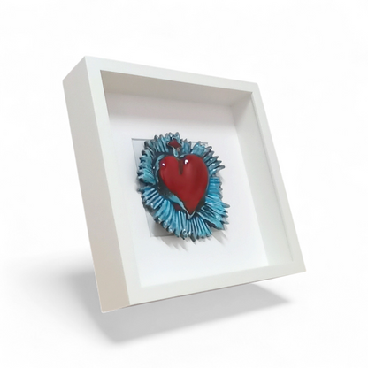 cuore sacro in maiolica