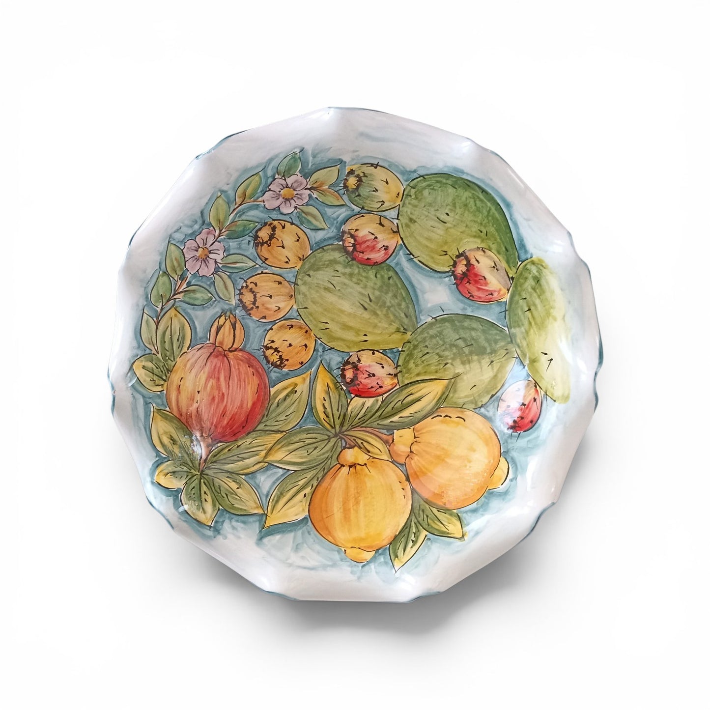 traditional sicilian ceramic fruit holder