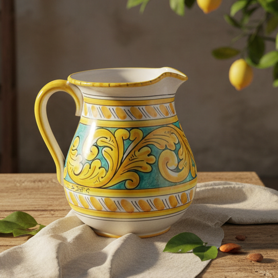 typical carafe in sicilian ceramic