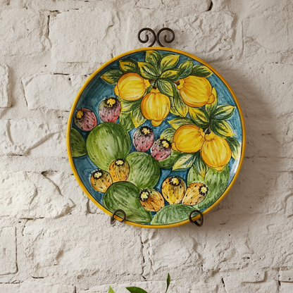 traditional ceramic plate made in sicily