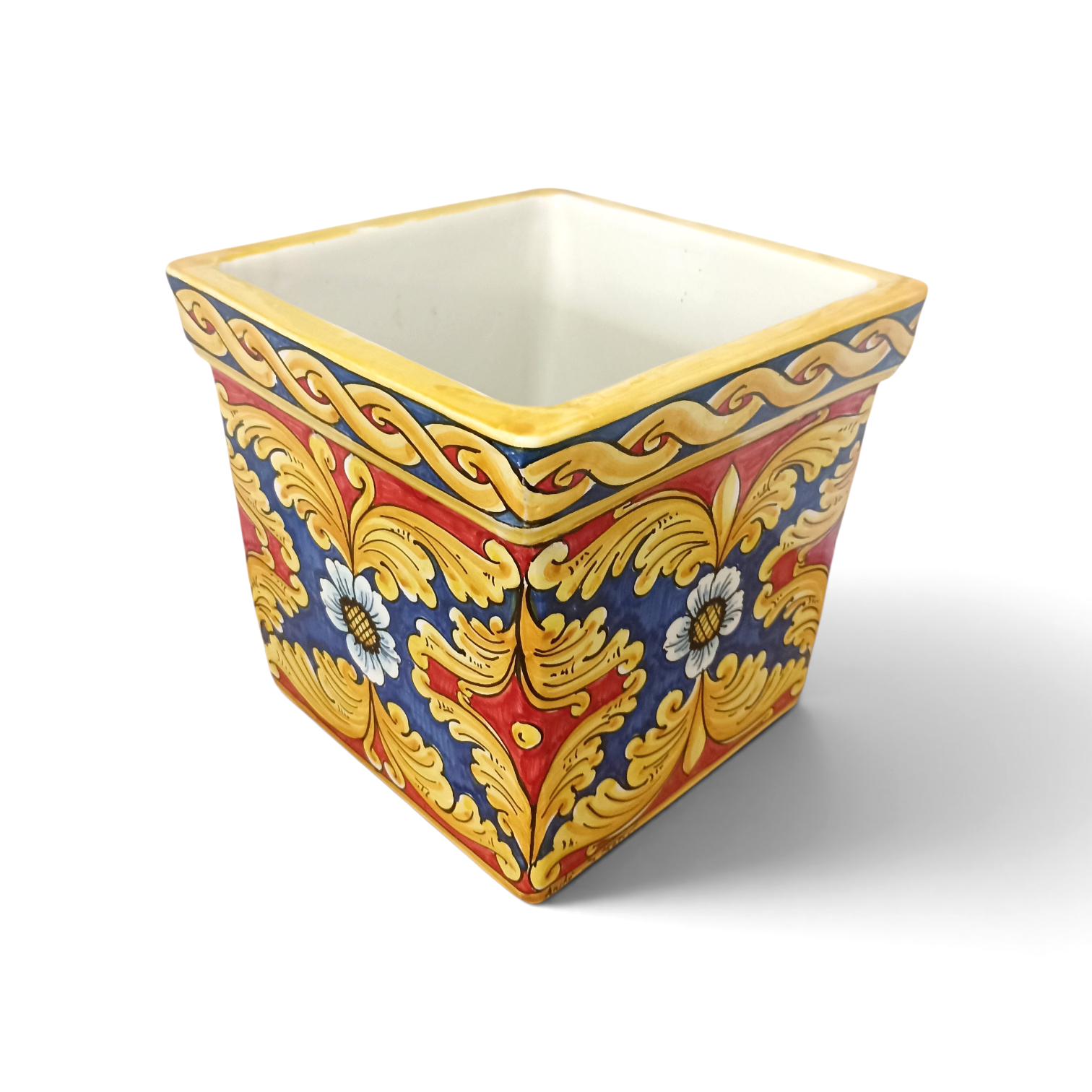 handmade sicilian ceramic square pot