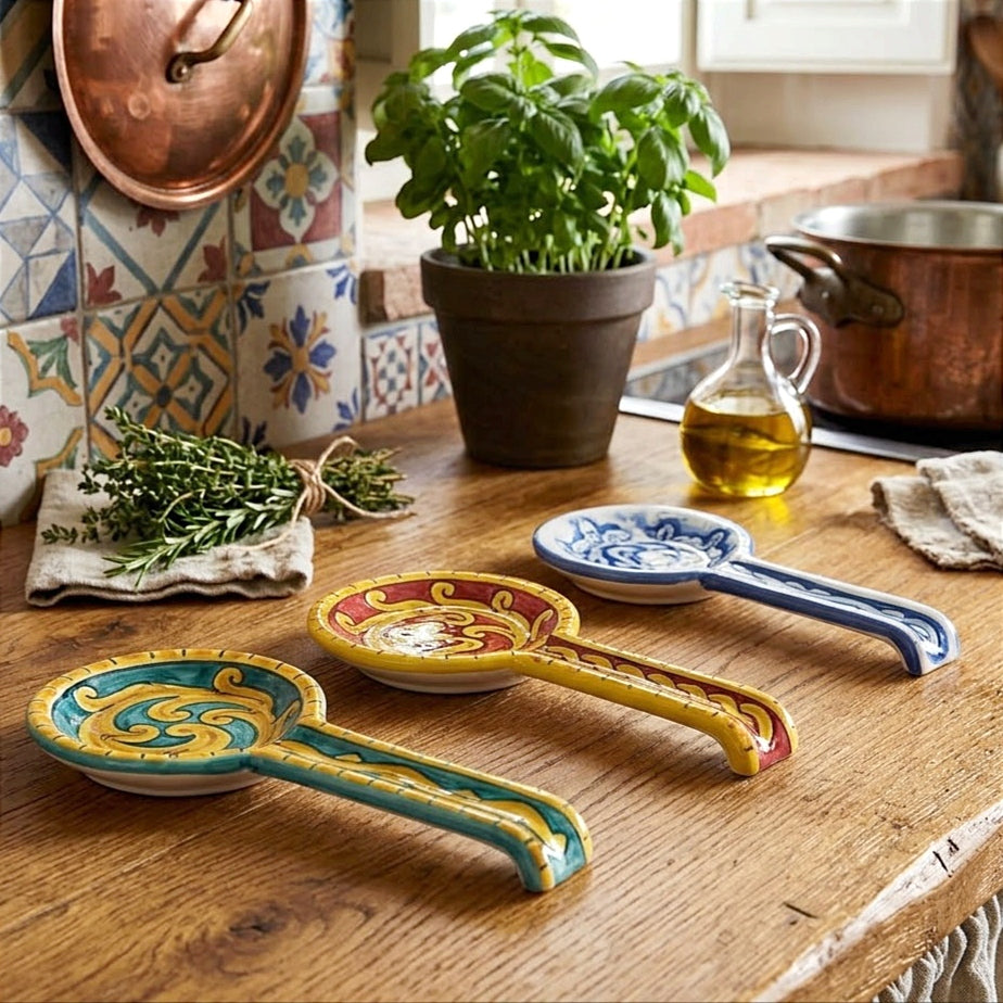 spoon rest in sicilian ceramic