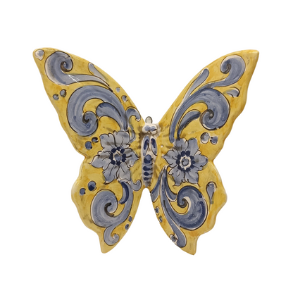 farfalla in ceramica decorata a mano