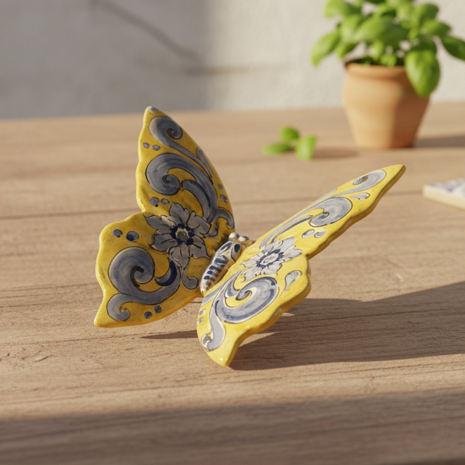 farfalla di caltagirone decorata a mani