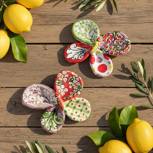 farfalla in maiolica siciliana 