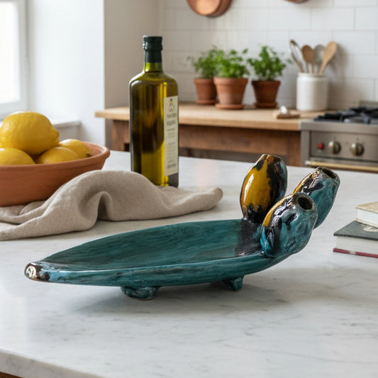 pala di fico d'india in maiolica