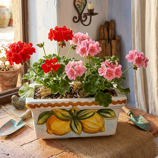 balcony vase in sicilian majolica