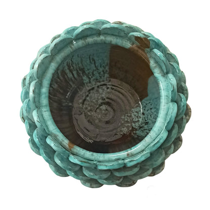 Vaso porta piante moderno blu ceramica fratantoni