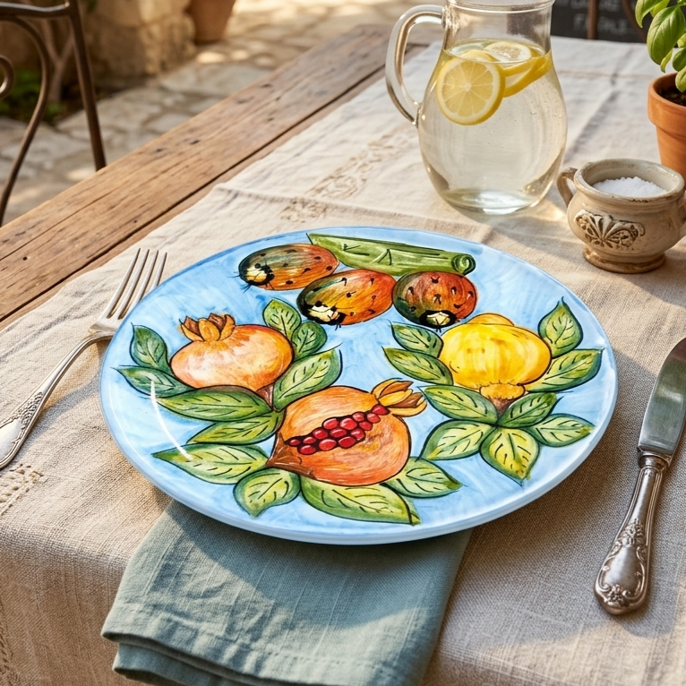 original sicilian ceramic round plate