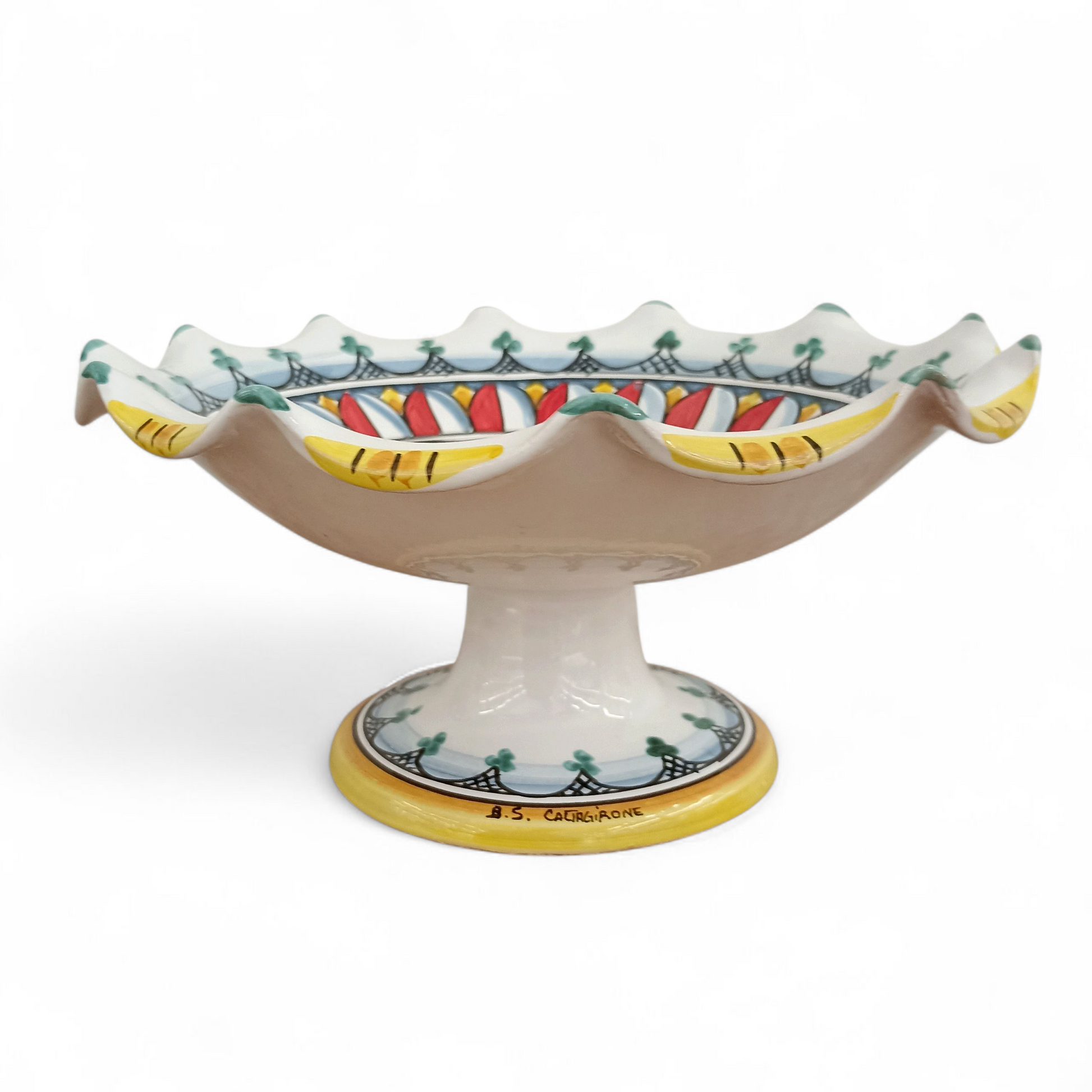 porta frutta in ceramica decorata a mano