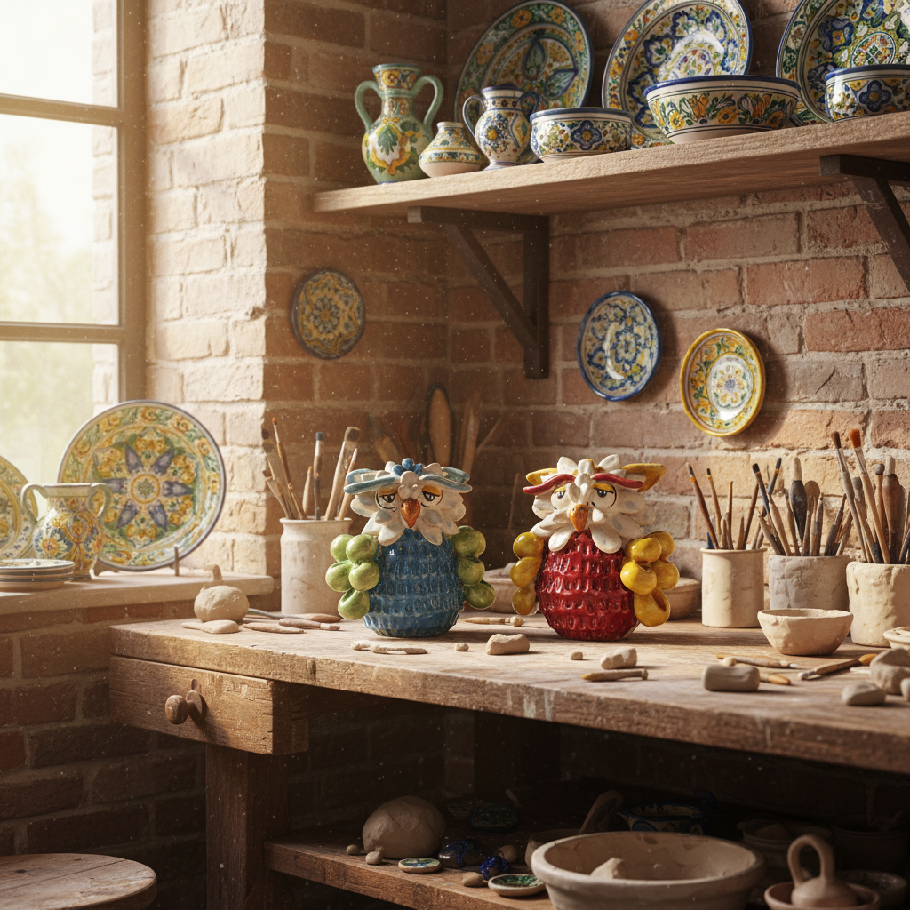 Sicilian Ceramic Owl from Caltagirone - Various Decorations