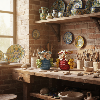 Sicilian Ceramic Owl from Caltagirone - Various Decorations