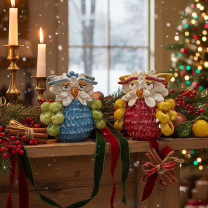 gufi in maiolica siciliana