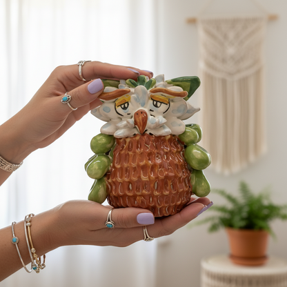 Sicilian Ceramic Owl from Caltagirone - Various Decorations