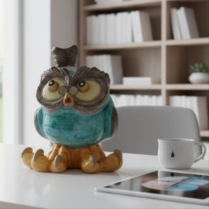 gufo maiolica di Caltagirone 